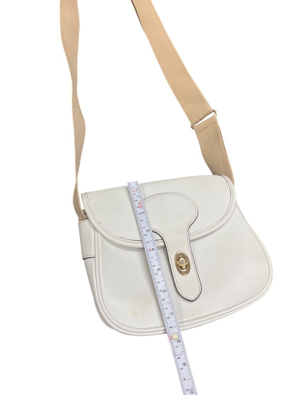 Dooney Bourke white duck 1975 leather strap crossbody shoulder bag SKU 10-858
